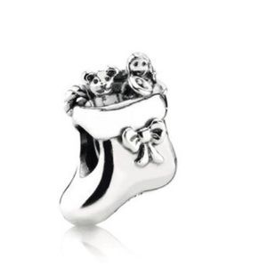 Retired Rare Pandora Exclusive Christmas Stocking Sock Charm 925 EUC